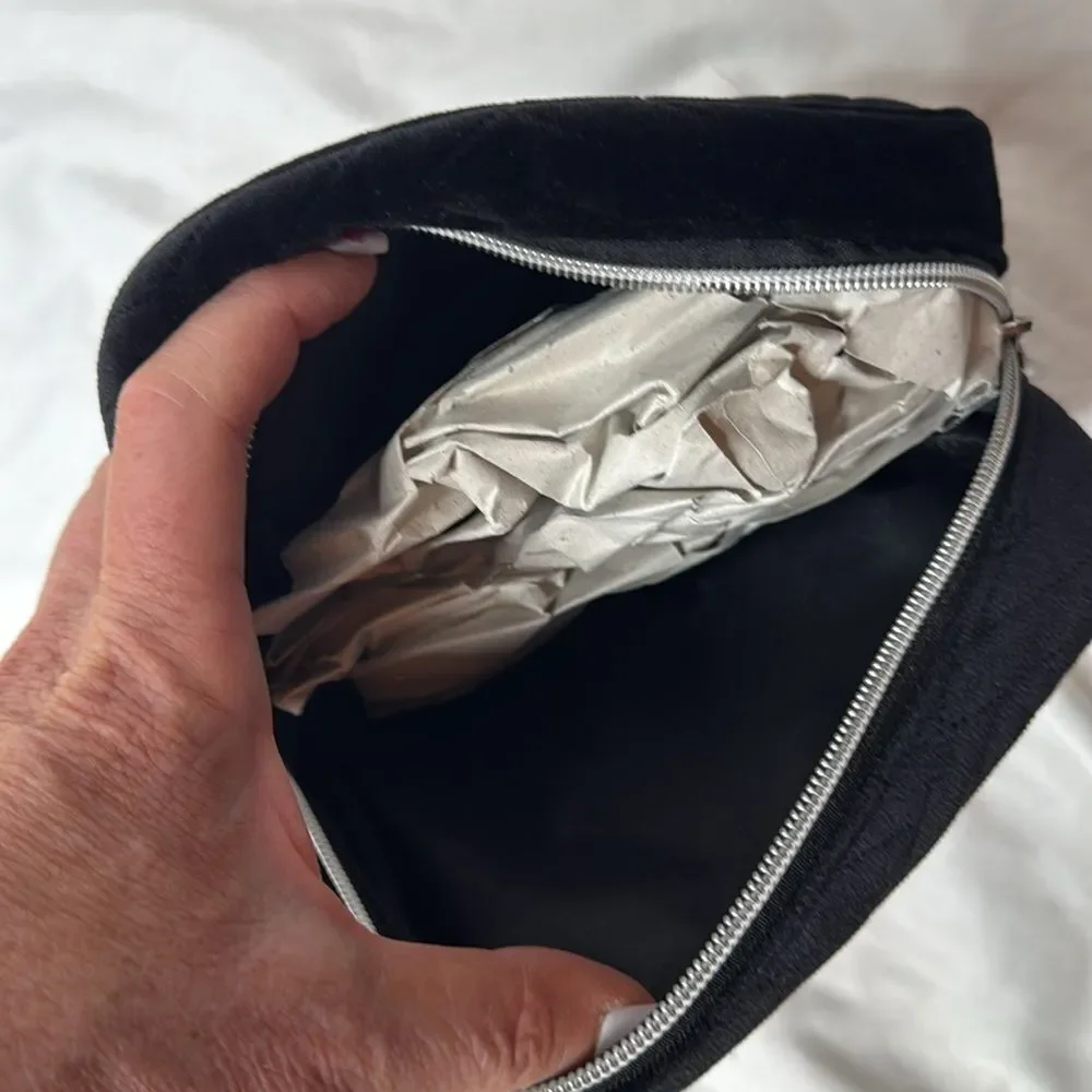 Frank Lyman Design Black Velvet Cosmetic Bag. NWT.